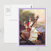 Hindu Goddess Saraswati Postkarte (Vorne/Hinten)