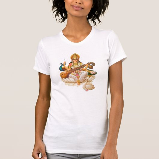 Hindu Goddess Saraswati TShirt - Göttliches Weishe (Vorderseite)