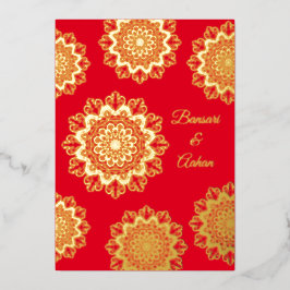 Hindu gold Mandala Hochzeit Folieneinladung