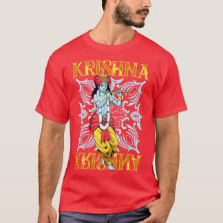 Hindu Gott der blaue Flötenspieler Krishna T-Shirt