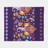 Hindu Gott Ganesha und indische Symbole in der Str Fleecedecke (Vorderseite (Horizontal))