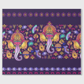 Hindu Gott Ganesha und indische Symbole in der Str Geschenkpapier (Flach)