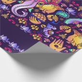 Hindu Gott Ganesha und indische Symbole in der Str Geschenkpapier (Ecke)