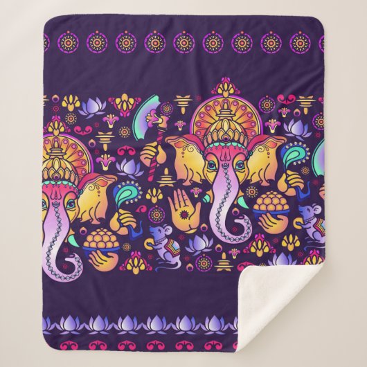 Hindu Gott Ganesha und indische Symbole in der Str Sherpadecke (Vorderseite)