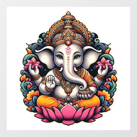 Hindu Gott Lord Ganesh Ganesha Ganpati Window Clon Fensteraufkleber (Blatt)