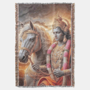 Hindu Gott mit Pferd - Blanket Decke
