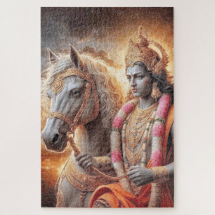 Hindu Gott mit Pferd - Puzzle