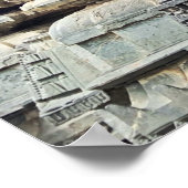 Hindu-Gott-Schnitzereien in Belur, Karnataka, Indi Poster (Ecke)