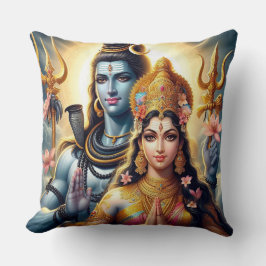 Hindu Gott und Göttin Shiva und Parvati Pillow Kissen