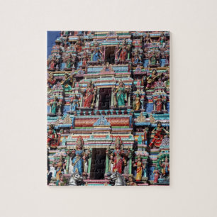 Hindu-Götter und -Gottheiten auf dem Tempel-Gopura Puzzle