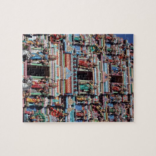 Hindu Gottheiten und Götter auf Tempel Gopuram Puzzle (Horizontal)
