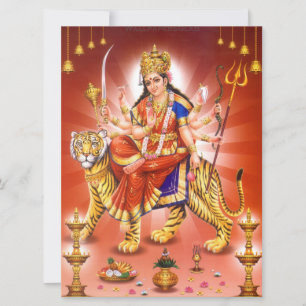 Hindu-Göttin Durga Tiger Karte