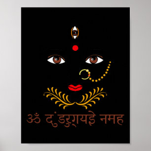 Hindu-Göttin Durga Yoga mit Sanskrit-Mantra  Poster