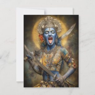 Hindu Göttin Kali Moderne Malerei Shakti Kunst Postkarte