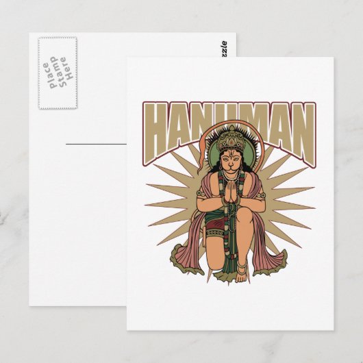 Hindu Hanuman Postkarte (Vorne/Hinten)