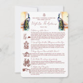 Hindu Heiratsrituale Pfau Jaipur Palast Einladung (Vorderseite)