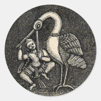HINDU HERO & HERON (1887) RUNDER AUFKLEBER