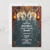 Hindu Hindi traditionelle indianische Elefanten Einladung (Vorderseite)