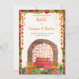 Hindu Hochzeit Einladungen zur Zeremonie von Haldi