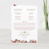 Hindu-Hochzeitfeier (Gold Rot Rosa) geklappt Programm (Rückseite)