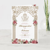 Hindu-Hochzeitfeier (Gold Rot Rosa) geklappt Programm (Vorderseite)
