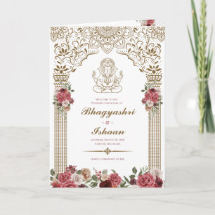 Hindu-Hochzeitfeier (Gold Rot Rosa) geklappt Programm