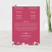 Hindu Hochzeitfeier Helle tropische Blume Programm (Rückseite)