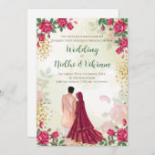 Hindu-Hochzeitkarten & indische Einladungen (Vorne/Hinten)