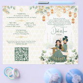 Hindu-Hochzeitsrituale Programm grünes Gold Flyer (Einzeln)