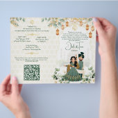 Hindu-Hochzeitsrituale Programm grünes Gold Flyer (Hand)