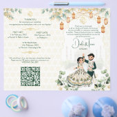 Hindu-Hochzeitsrituale Programm grünes Gold Flyer (Einzeln)
