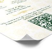 Hindu-Hochzeitsrituale Programm grünes Gold Vorlag Poster (Ecke)