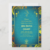 Hindu House Erwärmung Griha Pravesh Aquamarin Einladung (Vorderseite)