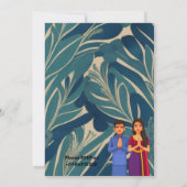 Hindu House Erwärmung Griha Pravesh Blue Butterfly Einladung (Rückseite)