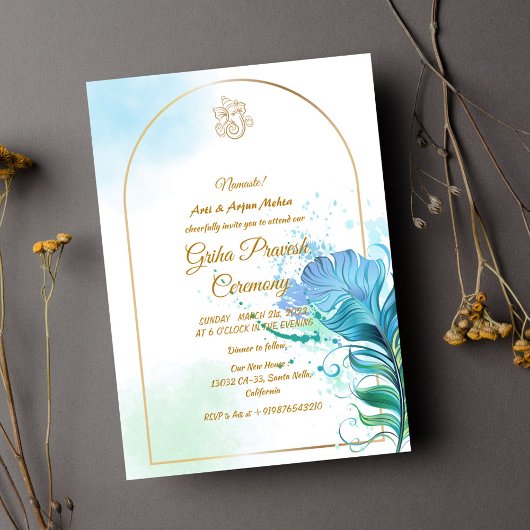 Hindu House Erwärmung Griha Pravesh Einladung