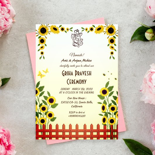 Hindu House Erwärmung Griha Pravesh Einladung