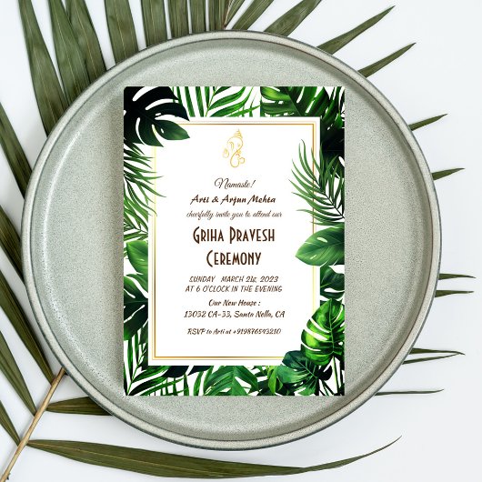Hindu House Erwärmung Griha Pravesh Einladung