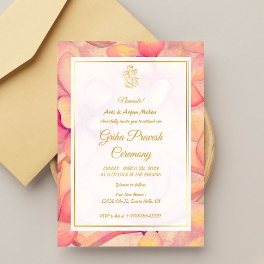 Hindu House Erwärmung Griha Pravesh Einladung