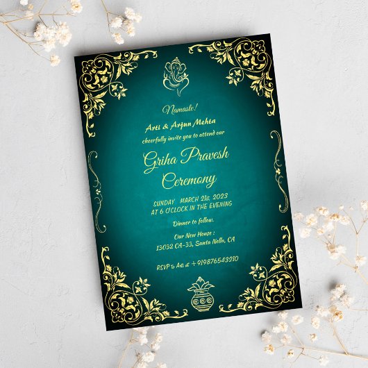 Hindu House Erwärmung Griha Pravesh Einladung