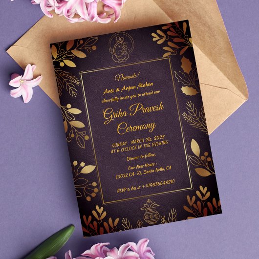 Hindu House Erwärmung Griha Pravesh Einladung