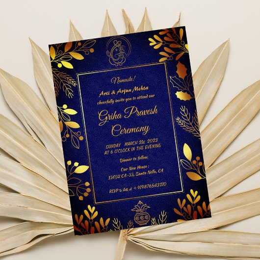 Hindu House Erwärmung Griha Pravesh Einladung