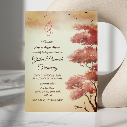 Hindu House Erwärmung Griha Pravesh Einladung