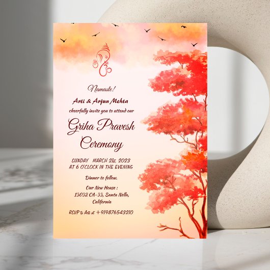 Hindu House Erwärmung Griha Pravesh Einladung