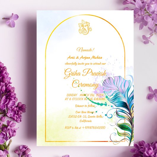 Hindu House Erwärmung Griha Pravesh Einladung