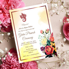 Hindu House Erwärmung Griha Pravesh Einladung