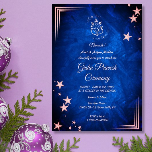 Hindu House Erwärmung Griha Pravesh Einladung