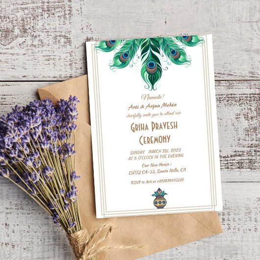 Hindu House Erwärmung Griha Pravesh Einladung