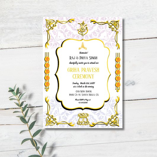 Hindu House Erwärmung Griha Pravesh Einladung