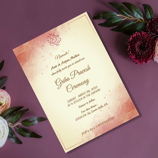 Hindu House Erwärmung Griha Pravesh Einladung