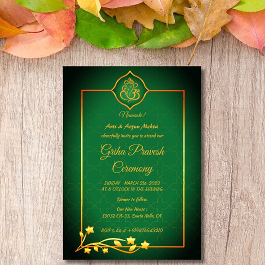 Hindu House Erwärmung Griha Pravesh Einladung
